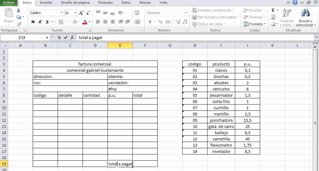 Tutorial Como Elaborar Una Factura En Excel Youtube