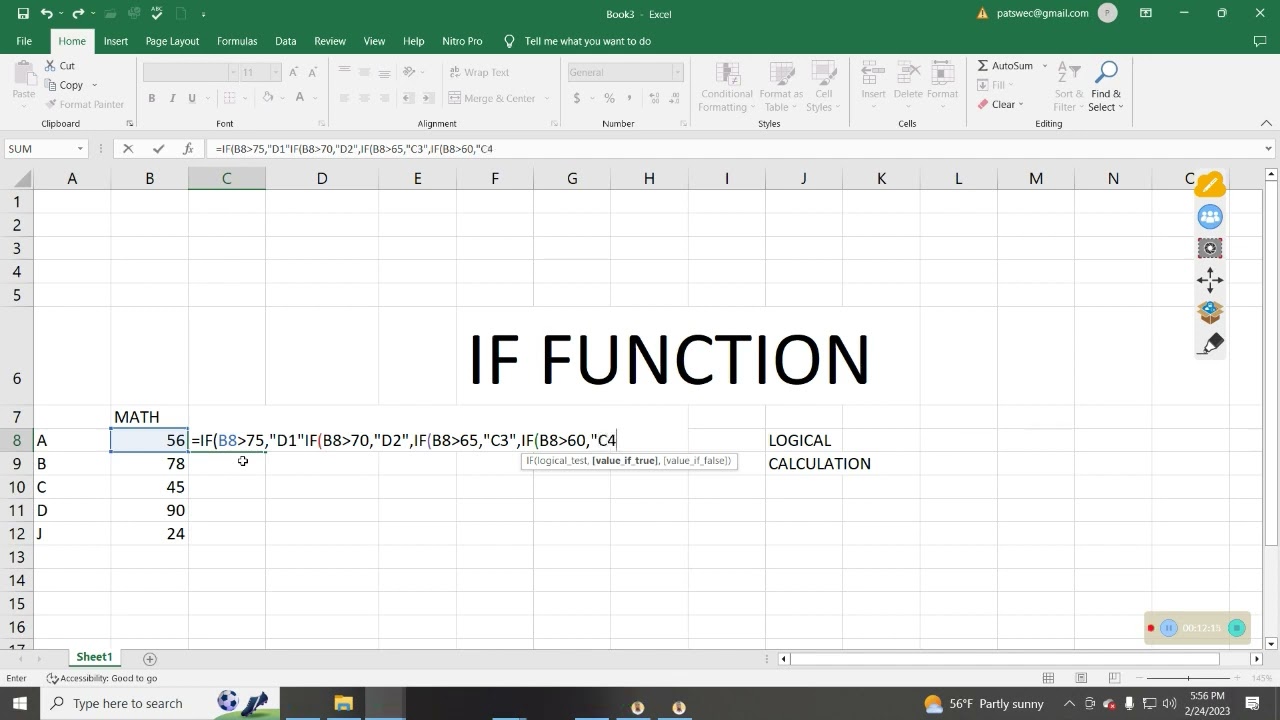 Excel IF Function Explained  Beginner to Advanced with Examples  by Mpatswe Francis Tebtalks 1