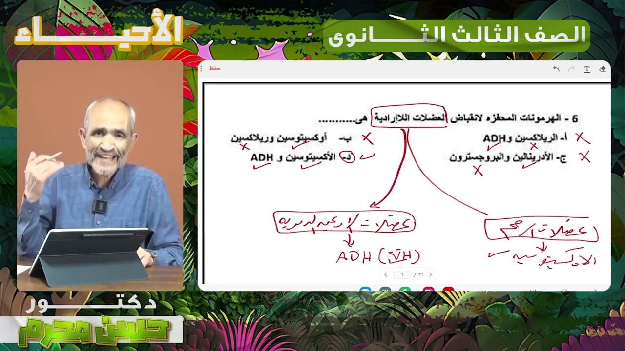 حل النموذج الاسترشادي العاشر أحياء للثانوية العامة أ/حسن محرم