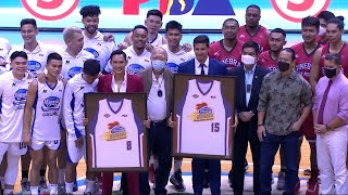 PJ Simon & Marc Pingris jersey retirement | 2021 PBA Governors' Cup