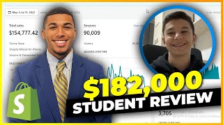 Famous Supreme Ecom Student Review - 17 Year Old Generates $182,000+ with Shopify Dropshipping Net Worth