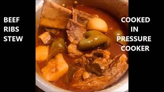 BEEF RIBS STEW COOKED IN PRESSURE COOKER