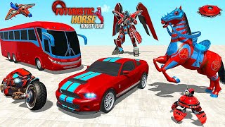 Futuristic Wing Robot Horse Games 2022: Horse Car Jet Transformation - Android iOS Gameplay screenshot 5