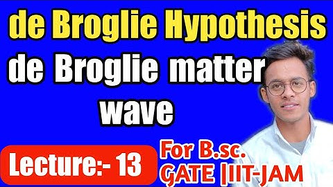 Quantum mechanics(lecture-13). de Broglies matter wave de broglie hypothesis #iit#iitjam b.sc.