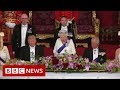 the Queen making a speech to welcome the US president - BBC News