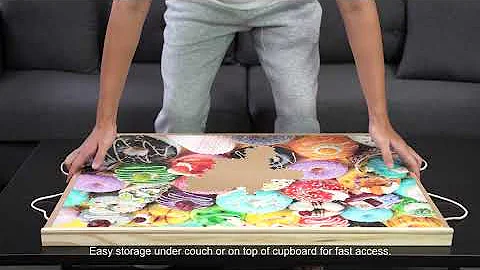 Wooden Puzzle Table with Four Sliding Drawers for up to 1000 Pieces