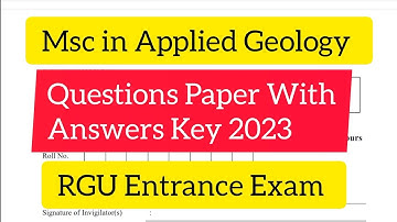 Msc in Applied Geology Question paper 2023 ll RGUCET 2023 ll Answer key l CUET Msc in Geology QP 23