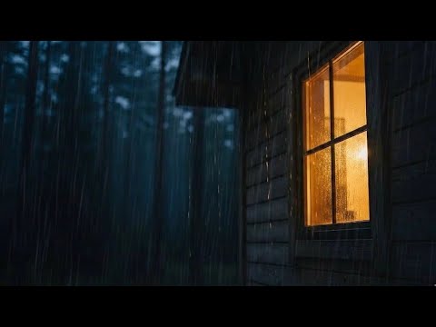 Soft Night Rain at a Cozy Forest Cabin 🌧️ Calm Rain Sounds for Deep ...