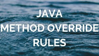 java method overriding rules (manohar accademy)