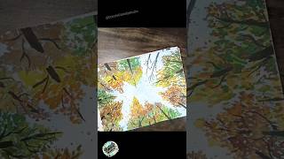 Upward Tree view Autumn! #art #satisfying #satisfyingvideos #painting