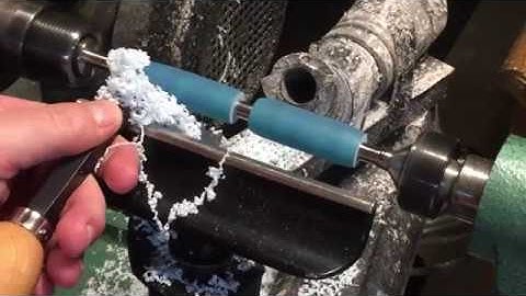 Turning a Polyester Resin Pen with a Negative Rake Scraper Carbide Tool
