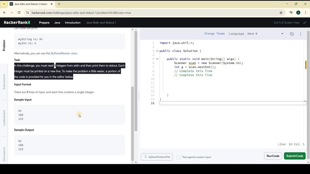 HackerRank Problem -3 Solution | Java Stdin and Stdout | - YouTube
