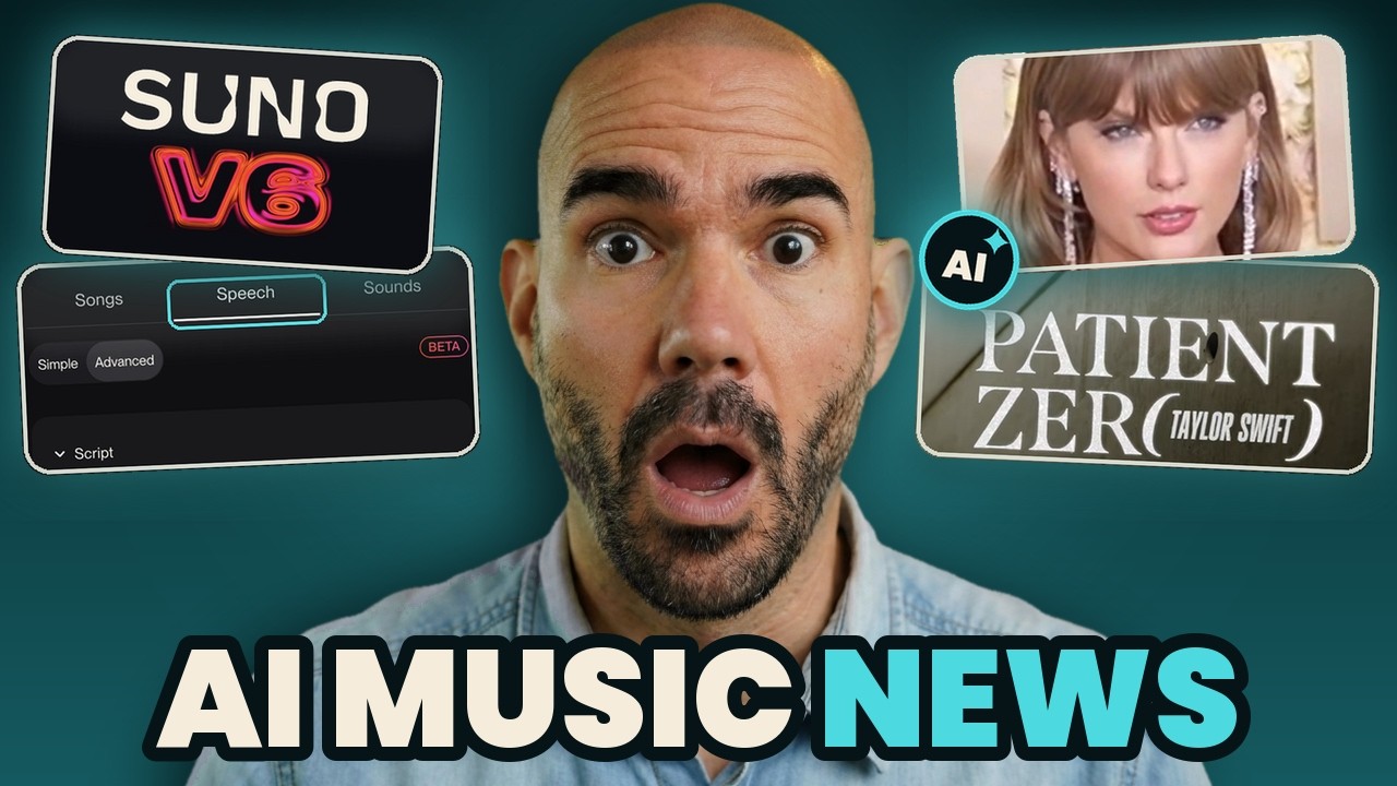 Thumbnail for the YouTube video "AI Music News: Taylor Swift Called AI & The Suno Speech Backlash"