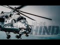 Mi24 hind attack helicopter in action