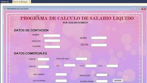 Visual Basic, calculó de salario líquido