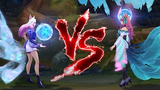 KDA ALL OUT 아리 VS 영혼의 꽃 아리 롤 스킨 비교 [KDA ALL OUT Ahri VS Spirit Blossom Ahri Skin]
