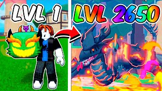 UPEI DO 1 AO 2600 COM A DRAGON no BLOX FRUITS!! - FILME