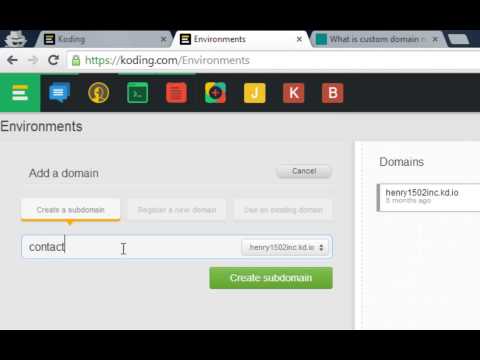 Koding Tutorial Series- How to create a subdomain and assaign it to your VM- Henry1502inc