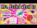 NFL Week 17 Game Picks (Against the Spread) - YouTube