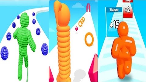 Rope Man Run vs Long Neck Run vs Tall Man Run - Triple Gameplay (Android/iOS).