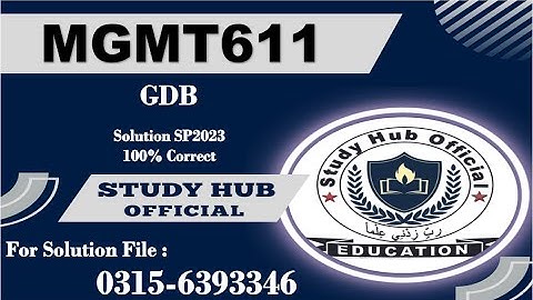mgmt611 gdb  solution Sp2023 GDB