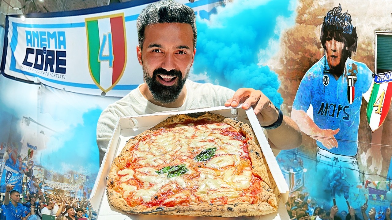 أفضل بيتزا في نابولي ايطاليا ... مجانين كرة القدم 🤯 !!!