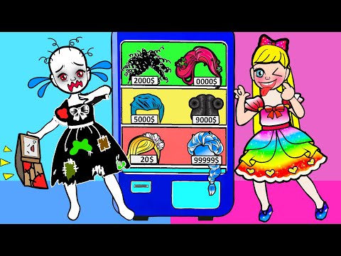 Paper Dolls Dress Up – Rich vs Poor Rapunzel and Sadako Dress – Barbie Story & Crafts Paper Dolls Dress Up – Rich vs Poor Rapunzel and Sadako Dress – Barbie Story & Crafts