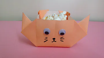 折り紙 1枚 猫の箱 折り方 Niceno1 Origami Cat Box Tutorial Mp3