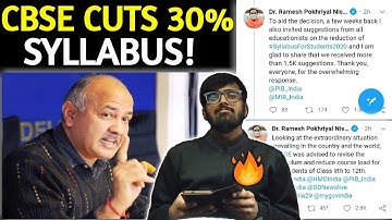 CBSE SYLLABUS REDUCTION | CBSE cuts 30% syllabus for Classes 9 to 12 | HRD Minister