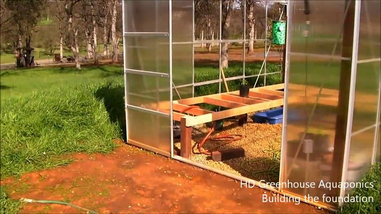 HD Greenhouse Aquaponics - Building the foundation, harbor freight 