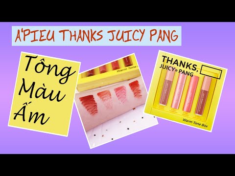 [SWATCH] A'PIEU THANKS JUICY PANG | Tông Màu Ấm | Set son tiết kiệm | Foci