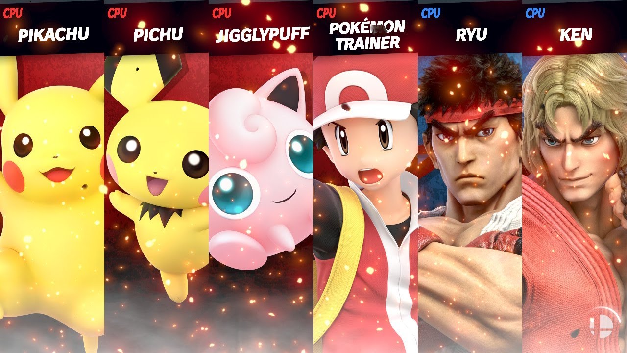 Pokemon Vs Ryu Pikachu & Pichu & Jigglypuff & Pokémon Trainer (Pokémon) vs Ryu & Ken ...