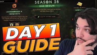 Get STRONG FAST Day 1 of Season 28! Progression Guide | Diablo 3