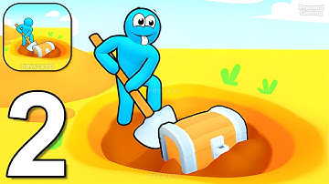 Treasure Seeker - Gameplay Walkthrough Part 2 Stickman Treasure Hunter Hole Dig Deep (iOS,Android)