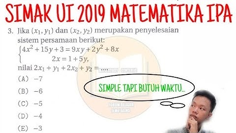 SIMAK UI 2019 Matematika IPA - Soal No 3 (Sistem Persamaan)