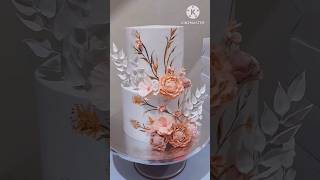 2 tier cake with Gumpaste flowers ##shortsvideo #shortsfeed #cake #short #shorts