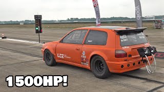 FASTEST NISSAN SUNNY IN THE WORLD! 1500HP + BIG TURBO! 0-300 KM/H ACCELERATIONS!