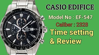 Casio Edifice EF-547 watch Time setting ans Stopwatch reset | TrendWatchLab |watch repair channel