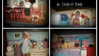 American Girl Handmade Diy Doll House & Walls & Accessories By Molly