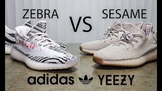 Yeezy 350 Boost Zebra VS Sesame 