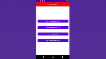 Example of Android Toast message