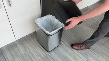 iTouchless 8 Gallon Sensor Kitchen Trash Can with Pet-Proof Lid, Wheels, and AbsorbX Odor Filter
