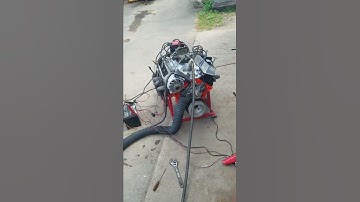 Starting up the 350 sbc on a $25 engine cradle