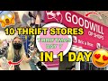 I WENT TO 10 THRIFT STORES IN ONE DAY | FIRST TIME THRIFTING AT GOODWILL | THRIFTMAS DAY 7