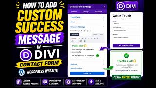 How to add custom success message in divi contact form WordPress website