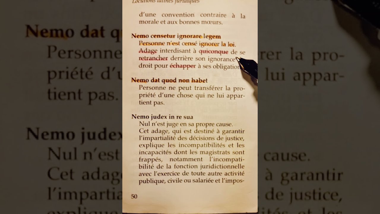 Nemo censetur ignorare legem | Nemo dat quod non habet #imoudom - YouTube