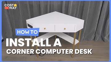 How to Install the Space Saving Corner Computer Desk with 2 Large Drawers | CB10645 #costway #howto