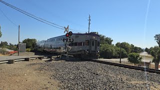 ACE Train 04 at Clarke Drive Fremont, CA with ACEX #3302 Cab Car and #3110 SC-44