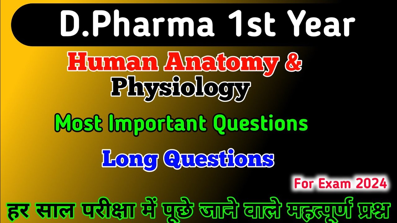 Hap d pharma 1st year important questions 2024// Human Anatomy and ...