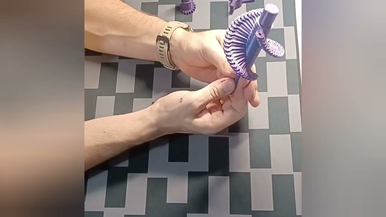 Magic spiral assembly process. 3D model available on Makerworld